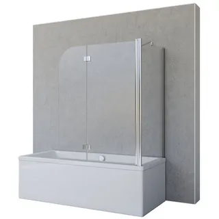 Schulte Home Schulte Badewannenfaltwand Angle 112 x 142 cm ESG, Glas, 2-teilig mit Festelement Chromoptik silberfarben