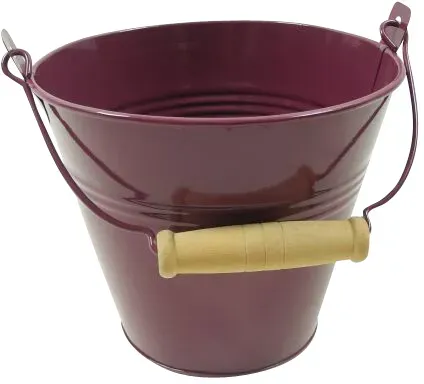 Eimer Zink D14H12cm Holzgriff berry