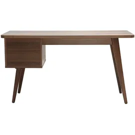 miliboo Design-Schreibtisch Nussbaum L140 cm FIFTIES