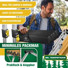 Kesser KESSER® Campingtisch faltbar Klapptisch mit Aluminiumrahmen Aufrollbare Tischplatte Falttisch klappbar inkl. Tragetasche mit Trageband & Netztasche, Holz-Optik