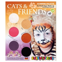 Eulenspiegel 207055 - Schmink-Palette Cats & Friends, Anleitung für 5 Tiermasken, Kinderschminke, Faschingsschminke