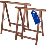 Modo24 Sägebock Holzbock, Klappbock, Arbeitsbock, Tapezierbock, Montagebock, Unterstellbock SDKM, 73x73x44 cm, 4 Farben und verschiedene Sets braun