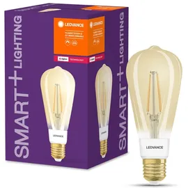 LEDVANCE Smarte LED-Lampe mit ZigBee, Sockel E27, Dimmbar, Warmweiß (2400K), Goldene Edisonform, Klares Filament, Ersatz für 55W-Glühbirnen, steuerbar mit Systemen wie Alexa, Google oder Hue, 1er-Pack