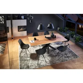 möbelliebling Esstisch Baumkante 140 x 76 x 80 cm beige/schwarz