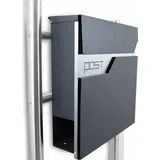 BITUXX Design Standbriefkasten 16770 Graphit inkl. Zeitungsfach