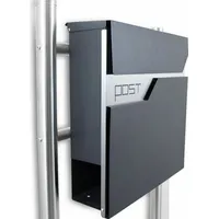 BITUXX Design Standbriefkasten 16770 Graphit inkl. Zeitungsfach