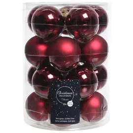 Kaemingk 20 Weihnachtskugeln 6cm Glas Christbaumkugeln Weihnachtsbaumkugeln bordeaux