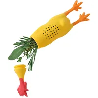 Silikon Gewürzbehälter Huhn, 19x4x3,5 cm, Gelb, Schreiende Hühner Form, Gewürzbox mit Deckel für Küche, Aufbewahrung für Salz, Pfeffer und Kräuter