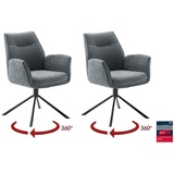 MCA Furniture MCA DIVERIA 4 Fuß Stuhl mit Armlehnen Stahl/Stoffbezug 360° - Schwarz