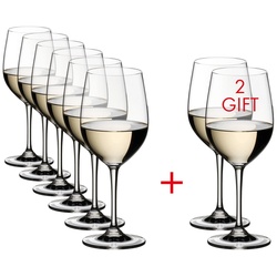 Riedel - Vinum Weingläser, Viognier / Chardonnay, transparent, 350 ml (6+2 gratis)