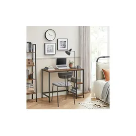 VASAGLE Schreibtisch braun rechteckig, 4-Fuß-Gestell schwarz 100,0 x 50,0 cm