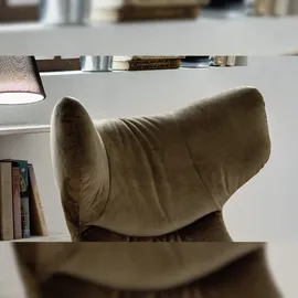 KAWOLA RANDY Drehsessel mit Wippfunktion inkl. Hocker olivgrün