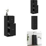 Apothekerschrank Schwarz 40x41x118 cm Holzwerkstoff - Apothekerschrank - Apothekerschränke - Apothekermöbel - Apotheker Sideboard