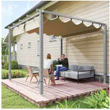 Outsunny Pergola 2,99 x 2,96 m Grau