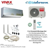 VIVAX R Design SILVER MIRROR 18000 BTU + 5 m Komplett SET Split Klimaanlage A++