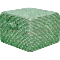 Beliani Pouf Dhadar Stoff 45 x 30 x 45 cm Grün