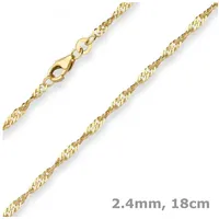 Schmuck Krone Goldarmband 2,4mm Armband Singapurkette aus 585 Gelbgold 18cm, Gold 585 goldfarben