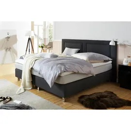 Westfalia Schlafkomfort Boxspringbett, inkl. Kaltschaum-Topper und Zierkissen Strukturstoff, Liegefläche B/L: 180 cm x 200 cm, H3, 7-Zonen-Kaltschaummatratze, grau Boxspringbett, Made in Germany - Möbel