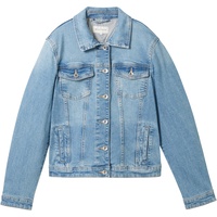 Tom Tailor Damen, Jeansjacke Kentkragen, Brusttaschen, für Light Stone Blue DENIM in Blau L