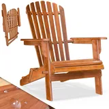 CASARIA Casaria® Sonnenliege Holz Wetterfest klappbar 160kg Belastbarkeit xxl Armlehnen Rückenlehne Garten Balkon Terrasse Holzstuhl Adirondack