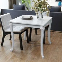 Elegant Esstisch 80x80x76 cm Hochglanz-Weiß,für Küche & Esszimmer,einfach zu montieren -922630