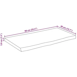 vidaXL Tischplatte mit Baumkante 90x40x3,8 cm Massivholz Mango