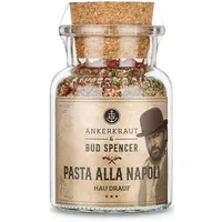 Ankerkraut Pasta alla Napoli, Bud Spencer Edition, Mischung würzender Zutaten für Pasta, mit Tomatenchips, Meersalz, Knoblauch, Basilikum, Oregano und Pfeffer, 95 g im Korkenglas