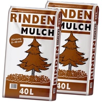 2 Sack Rindenmulch á 40L = 80 Liter Mulch 0-40mm (Qualität aus Bayern !)