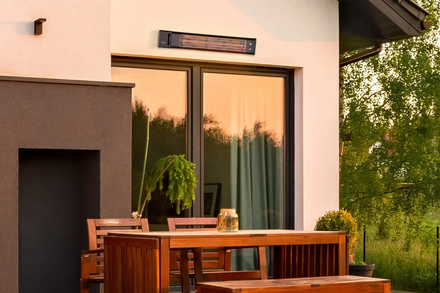 empasa Infrarot-Heizstrahler COMFORT - wahlweise mit Markisen-Halterung - Leistung: 1800 Watt - IP65 - inkl. Fernbedienung - schwarz - Infrarotstrahler Wärmestrahler Heizstrahler Terrasse Elektroheizer Garten Terrasse Terrassenheizstrahler