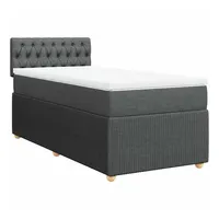 VidaXL Boxspringbett mit Matratze Dunkelgrau 90x200 cm Stoff