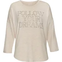 LASCANA 3/4-Arm-Shirt Damen beige meliert Gr.40/42