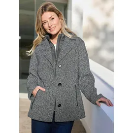 GOLDNER Moderne Wolljacke mit Steppeinsatz", in grau / weiß, gemustert), | Gr.: 40,