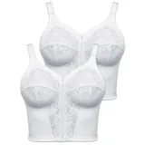 SUSA 2er Pack Longline BH Classics in Weiss Weiss | Gr.: 100A