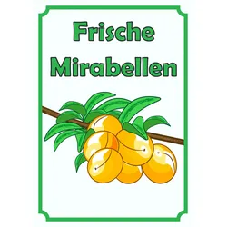 Frische Mirabellen Schild Hochkant A2 (420x594mm)