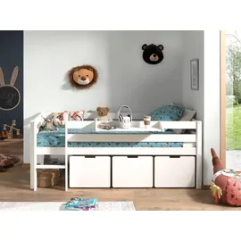 58 aufm Kessel Kinderbett Karolina 90 x 200 cm Kiefer massiv lackiert weiß