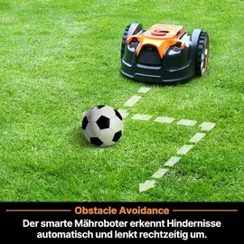 LAWNMASTER OcuMow®16 Mähroboter kabellos für Rasenflächen bis zu 200 ©O Hindernisvermeidung Geräuscharmer Mähroboter ohne Begrenzungskabel VBRM16 Plus