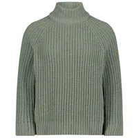 Cartoon Damen Strickpullover mit Stehkragen Grün,44 - 44