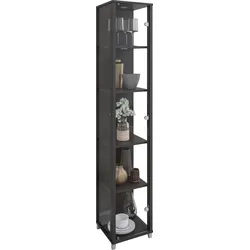 Vitrine FIF MÖBEL "OPTIMA" Schränke Gr. B/H/T: 32cm x 172cm x 33cm, schwarz Standvitrine, Vitrinenschrank, Glasvitrine, Sammlervitrine