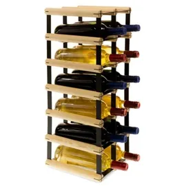 Proregal Modulares Weinregal Vinotega Mod Metal HxBxT 62,5 x 22,5 x 24,5 cm 2 x 6 Flaschen Massives Kiefernholz Natur