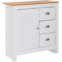 FineBuy Sideboard 79 x 81 x 35 cm Weiß / Eiche
