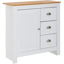 FineBuy Sideboard 79 x 81 x 35 cm Weiß / Eiche