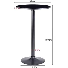 Wohnling Bistrotisch rund 60,0 x 100,0 cm Schwarz