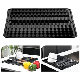luxuskollektion Abtropfmatte Silikon 40 x 60 cm Schwarz