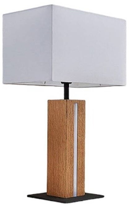 Lindby - Garry Square Tischleuchte White/Wood - 320 - 200 - 525