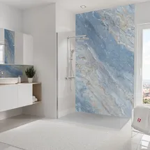 Schulte Duschrückwand »DecoDesign«, marmor-himmelblau 150 x 255 cm