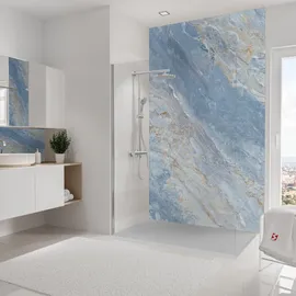 Schulte Duschrückwand »DecoDesign«, marmor-himmelblau 150 x 255 cm
