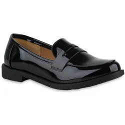 Damen Loafers in Schwarz Lack
