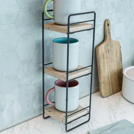 [en.casa] Tischregal Pargas 43 x 14 x 13 cm Schwarz