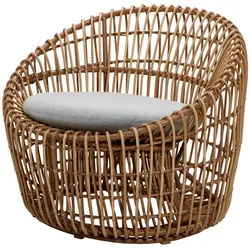 Cane-line - Nest Round Sessel Outdoor, natur / hellgrau