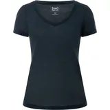 super.natural Damen Sierra140 V Neck T-Shirt (Größe M, blau)